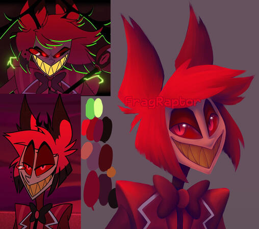 WIP of a digital painting of Alastor from Hazbin Hotel