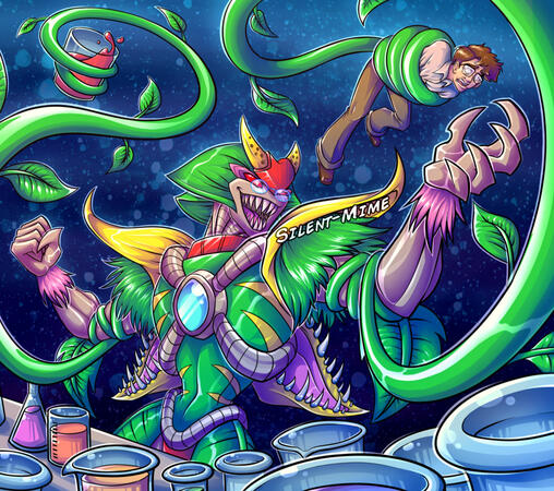 Commission of a Transformers Fan character and Seymore from Little Shop of Horrors