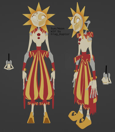 WIP of my personal redesign of Sun / Moon / Eclipse from FNAF