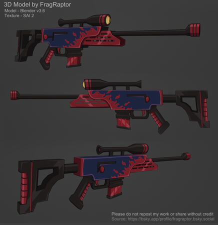 3D Model of Blitzo&#39;s Sniper from Helluva Boss